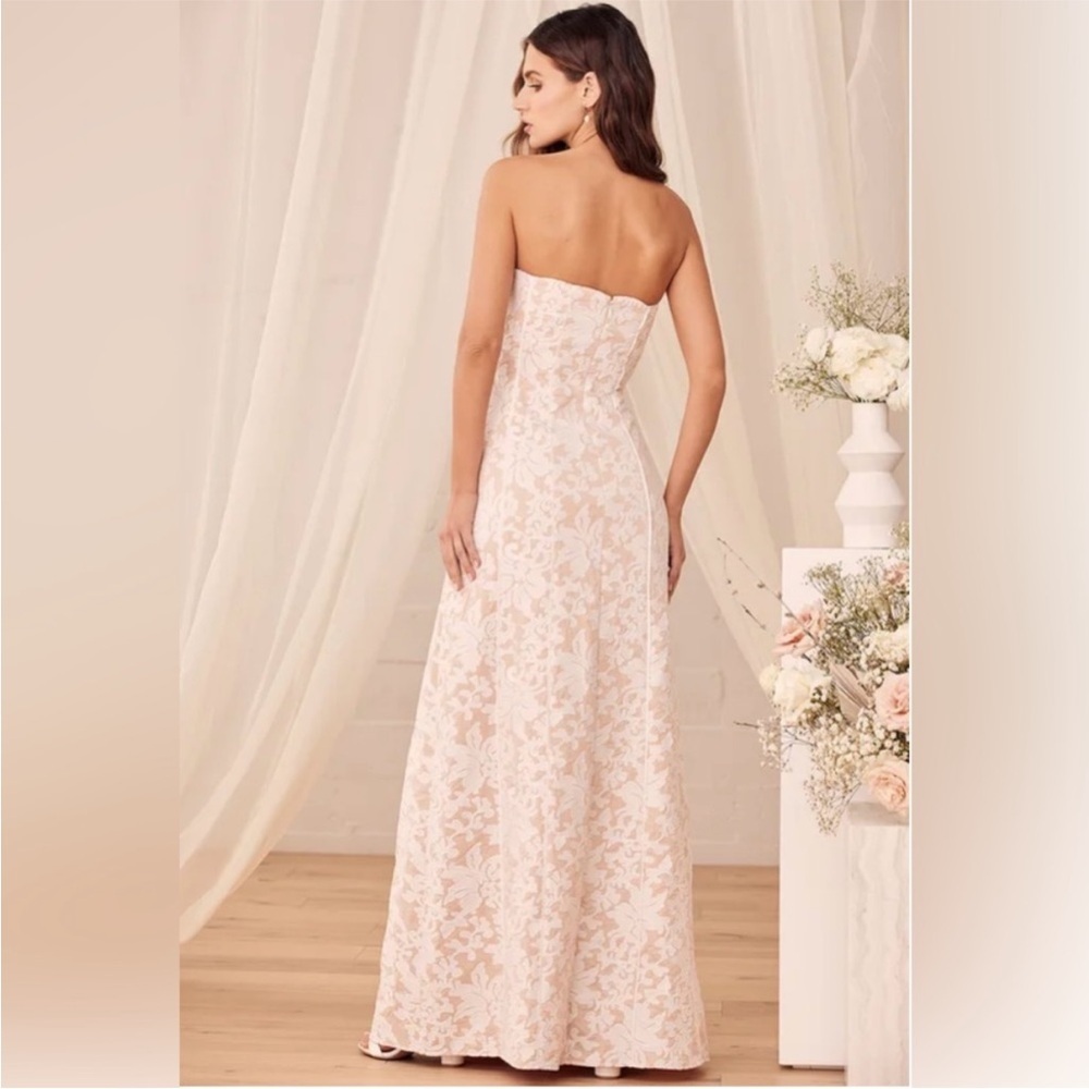 Lulu’s NWT Hold My Heart Forever White Embroidered Strapless Maxi Dress Bride - Picture 2 of 13